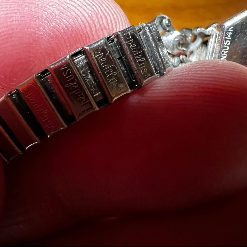 Vintage Benrus 14K Gold and Diamonds Ladies Wrist Watch, White Gold, Art Deco